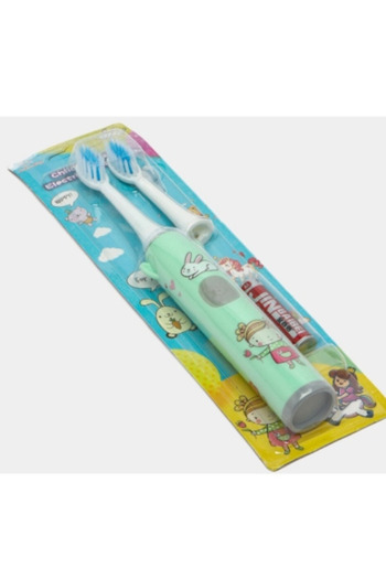 Blusmart Electric toothbrush for children with 2 heads and battery included, color Green