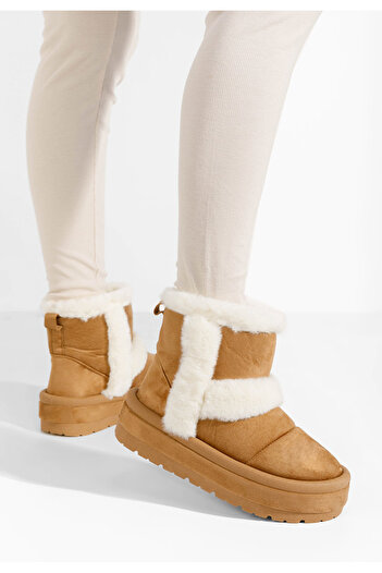 B T Shoes Camelové dámské válenky Tarra