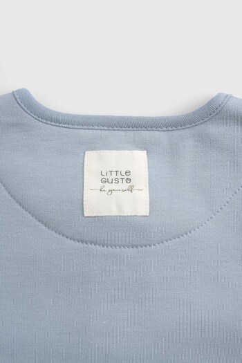 Little Gusto Organik Pamuklu İçi Tüylü Bebek Ceketi Mavi