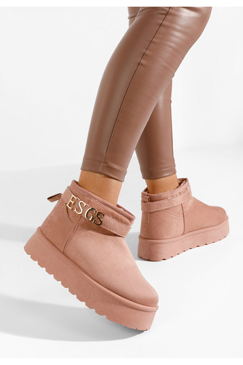 B T Shoes Μπότες τύπου ug με πλατφόρμα Agnesa ροζ