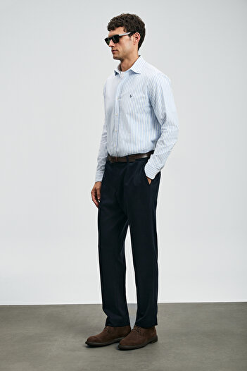 Lufian Cosı Men's Basic Shirt Regular Fit Blue