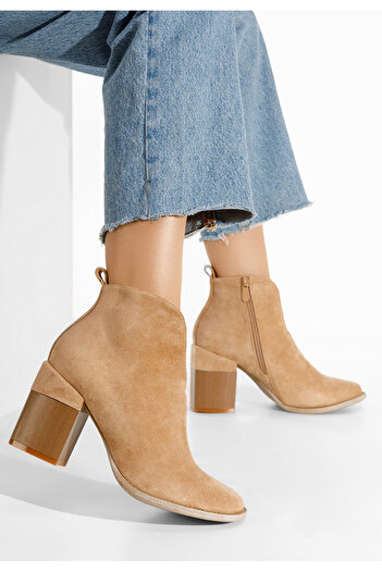 B T Shoes Μποτάκια με χοντρό τακούνι Beires Χακι