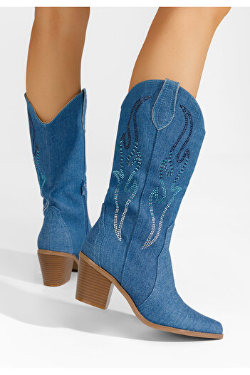 B T Shoes Καουμπόικες Μπότες Melynda Τζιν