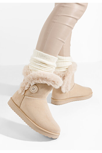 B T Shoes Μπότες τύπου ug Lindsey μπεζ