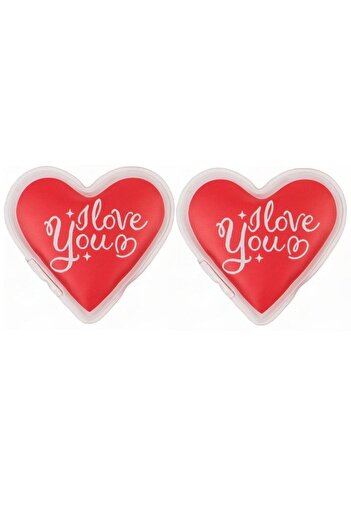 Bosphorus 2 Pcs Heart Love Message Pocket Warmer, Hand Warmer, Hot Water Bag Pvc 9cm