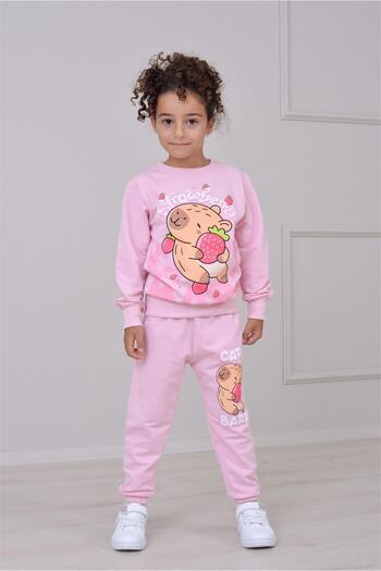 LİLLYPİCCA Girl's 2-Piece Set Character Patterned Sweatshirt and Elasticated Leg Trousers