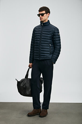 Lufian Andy Goose Feather Men's Coat Navy Blue