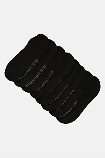 Ben Sherman Men 8 Pairs Brand Logo Silicone Heel Grip Socks, Black