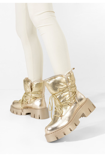 B T Shoes Γυναικείες Μπότες Χιονιού Karinna χρυσο