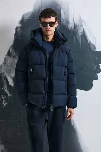 Lufian Tommy Goose Feather Men's Coat Navy Blue