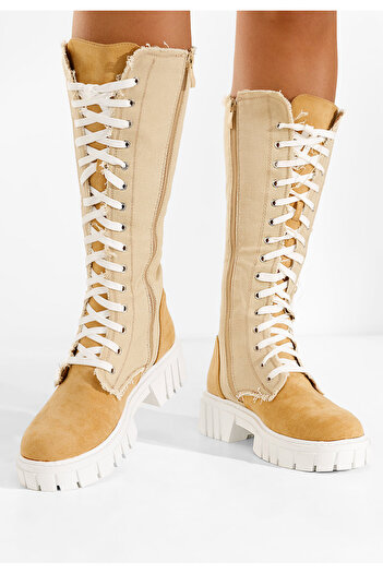 B T Shoes Αρβυλάκια γυναικεία μπεζ Fomitena