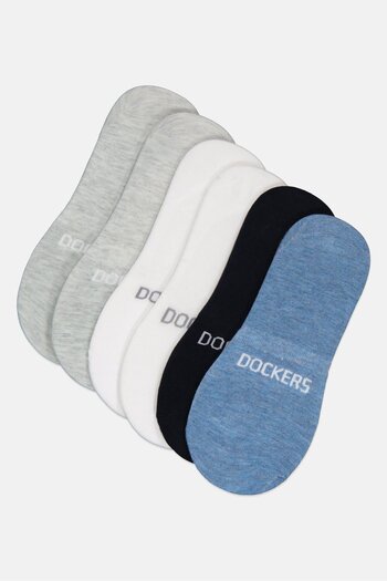 Dockers Men 6 Pairs Brand Logo Silicone Heel Grip Socks, Multicolor