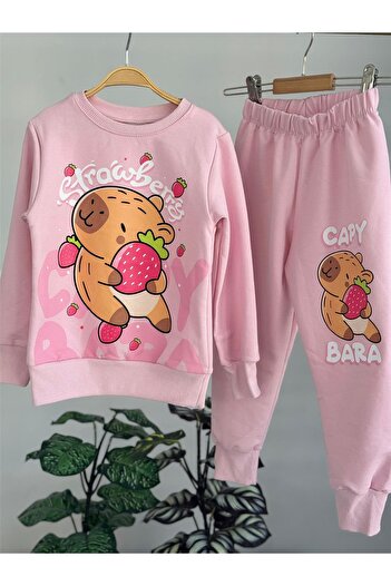 LİLLYPİCCA Girl's 2-Piece Set Character Patterned Sweatshirt and Elasticated Leg Trousers