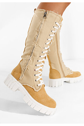B T Shoes Αρβυλάκια γυναικεία μπεζ Fomitena