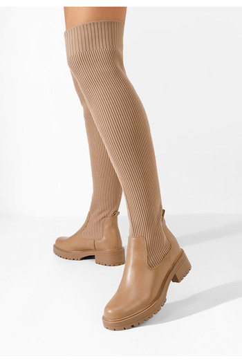 B T Shoes Γυναικείες Μπότες κάλτσα Ambra μπεζ