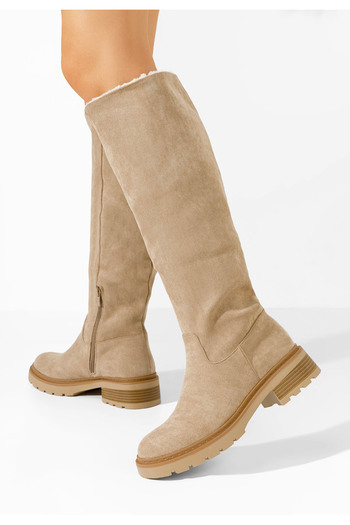 B T Shoes Mποτεσ γυναικειεσ φλατ Nolia χακι