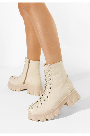 B T Shoes Αρβυλάκια δερματινα μπεζ Suneca