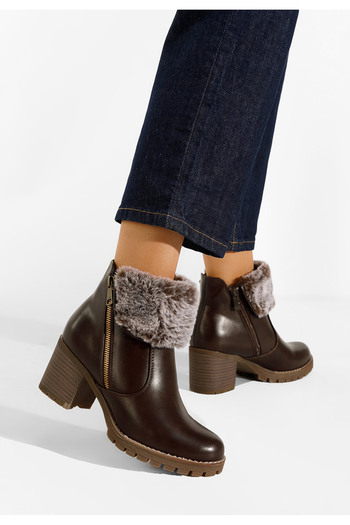 B T Shoes Χειμερινά Αρβυλάκια γυναικείες καφε Valla