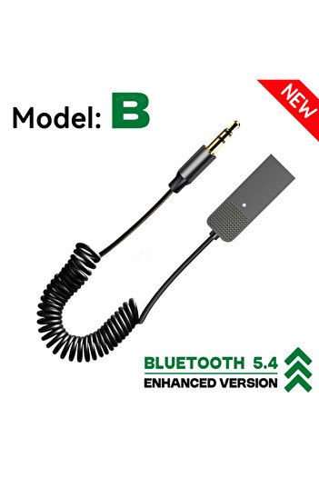 choice2 موديل B V5.4، ترقيات جديدة، مستقبل صوت بلوتوث 5.4، محول موسيقى لاسلكي للسيارة بمنفذ USB إلى منفذ AUX مقاس 3.5 مم مع