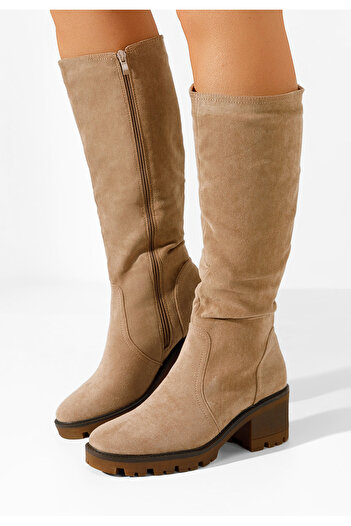 B T Shoes Μπότες με χοντρό τακούνι Yvona Χακι