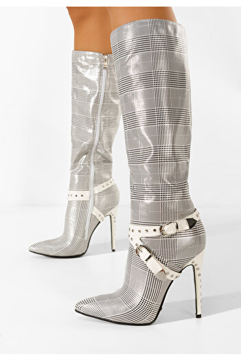 B T Shoes Cizme cu toc subtire Fereira gri