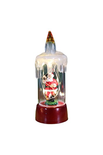 Flippy Christmas Candle Decoration, Flippy, Candle, Santa Claus, LED Lighting, 13 x 5 x 5 cm, Red Base