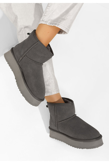 B T Shoes Šedé dámské válenky Elvera