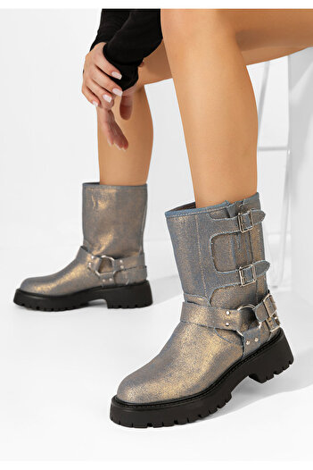 B T Shoes Γυναικείες Μπότες Jesica χρυσα