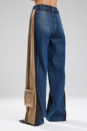 tw3 Women's Denim Garnished Stripe Detailed Design Jean Trousers