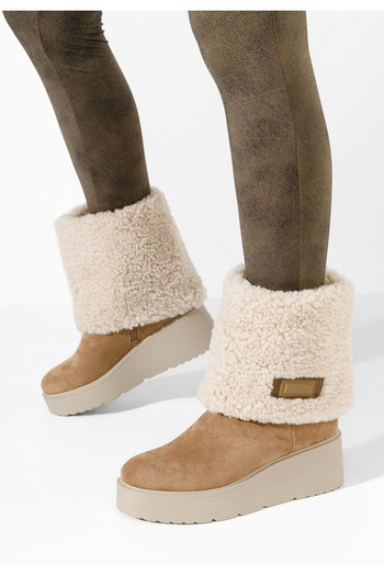 B T Shoes Khaki dámské zimní boty Galtea