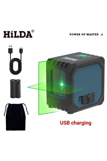 Choice4 KTZYOZ096 HILDA 2 Lines Mini Laser Level Self Levelling Green Beams Laser Horizontal & Vertical Cros