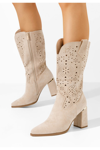 B T Shoes Καουμπόικες Μπότες Fathma μπεζ
