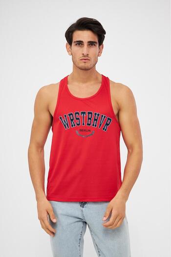 YÜKSEL IŞIK Men's Sports Tank Top with Print Detail, Pack of 2
