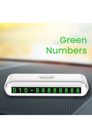 Flippy Phone Number Holder, Flippy, Sliding Strip, 120 x 48 x 24 mm, Green Digits, White