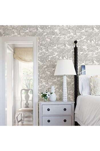 STOREMAX Sersashop 3115-12541 Spinney Gray Canvas Wallpaper, Gray 266450