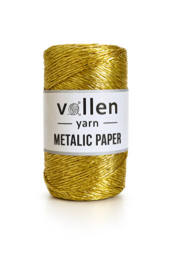vollen yarn Premium Metallic Paper Thread, Shiny Bag Thread, 200 Gr - 320 M, Silvery Metallic Thread, Metallic Evening Dress Thread