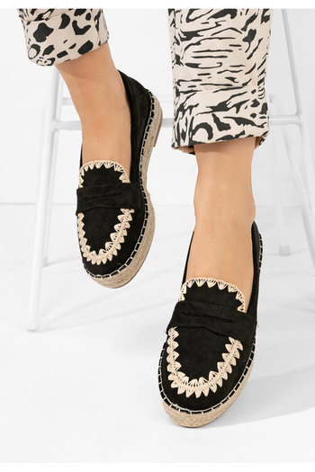 B T Shoes Černé dámské espadrilky Charla