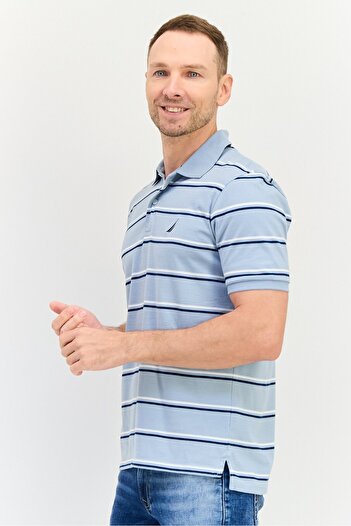Nautica Men Regular Fit Short Sleeve Stripe Polo, Multicolor
