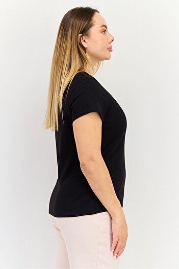 Puma Women Slim Fit Short Sleeves Outdoor Top, Black