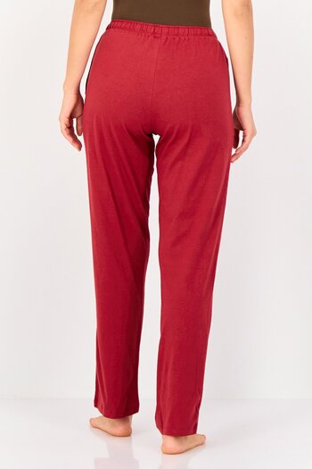 Zivame Friends x Women Brand Logo Drawstring Sleepwear Pyjamas, Red