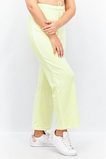 Monki Women Regular Fit Drawstring Pants, Yellow