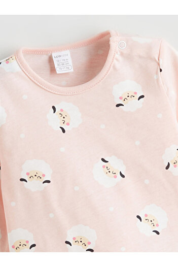 LC Waikiki Crew Neck Printed Baby Girl T-Shirt