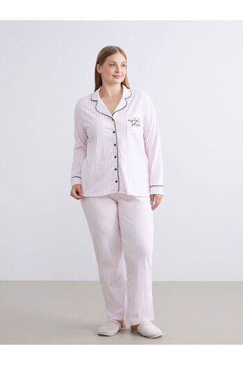 LC Waikiki Create Your Style from Uzg Store |   Shirt Collar Striped Women's Pajama Set