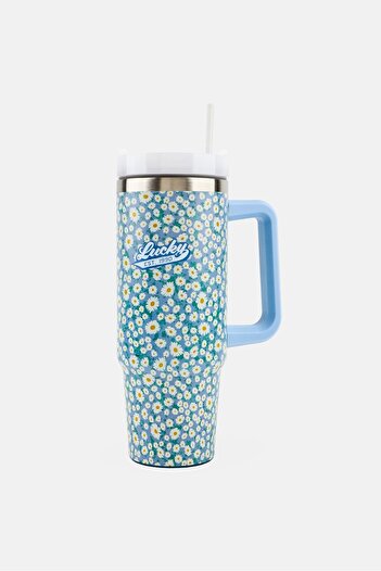 LUCKY BRAND Floral Stainless Steel Vacuum Insulated Tumbler With Straw 946 ml, Multicolor