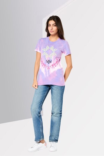 Diesel Women Crew Neck Short Sleeve Embroidered T-Shirt, Multicolor