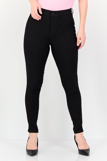 JDY Women Regular Fit Washed Stretchable Jeans, Black