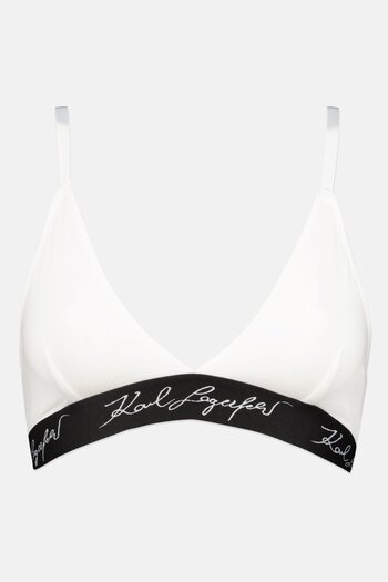 Karl Lagerfeld Women Brand Logo Non Padded Bra, White
