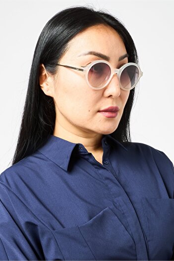 Dkny Women DK714S Round Sunglasses, White