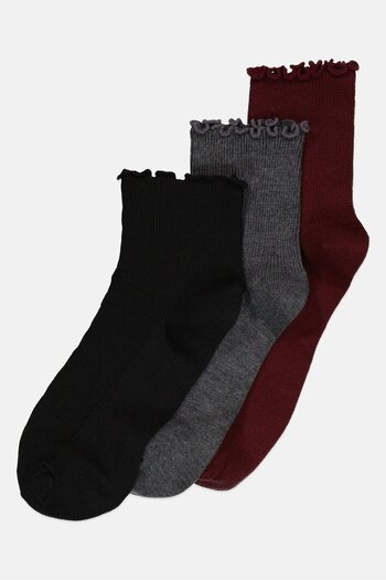 Steve Madden Women 3 Pairs Ankle Crew Socks, Multicolor