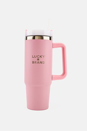 LUCKY BRAND Stainless Steel Vacuum Insulated Tumbler With Straw 946 ml, Pink